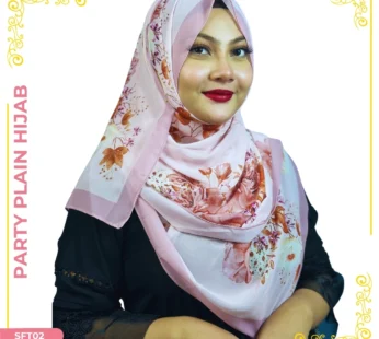 Elegent Floral softplain Hijab