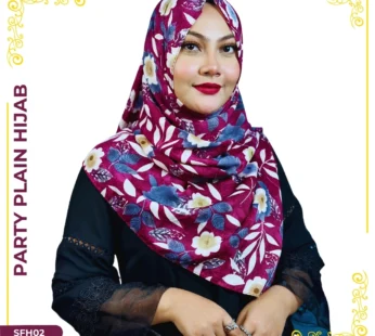 Floral Printed Velvet satin Plain Hijab