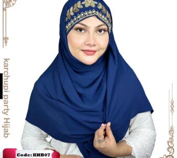 Karchupi Sunflower Head Work Semi Ready Party Hijab