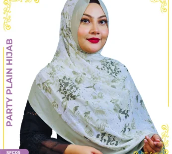 Party Plain Floral Printed Hijab