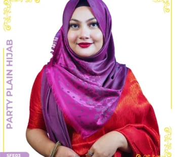 Shine Silk Ball Print Plain Hijab