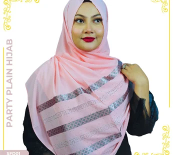 Soft Georgete Front Stripe Party Plain Hijab