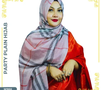 Stripe Shine Silk Plain Hijab