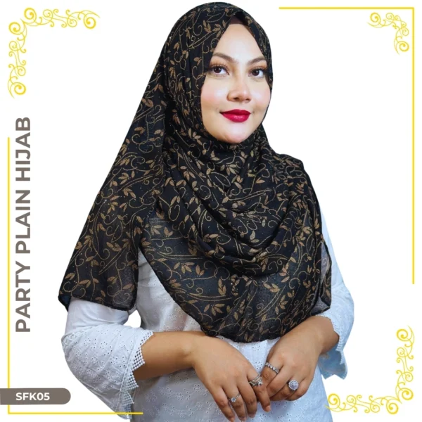 Summer Friendly Soft Cotton Premium Printed Plain Hijab SFK05